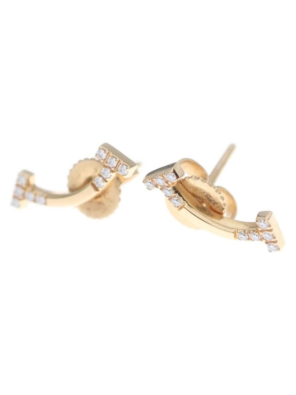 Tiffany & Co T Smile Mini Diamond Earrings Pink Gold